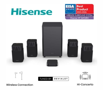 Аудио система Hisense HT Saturn, 4.1.2Ch Sound Bar with Wireless Subwoofer, 720W
