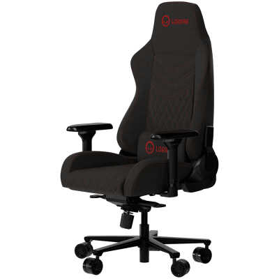 LORGAR Ace 422, Gaming chair, Anti-stain durable fabric, 1.8 mm metal frame, multiblock mechanism, 4D armrests, 5 Star aluminium base, Class-4 gas lift, 75mm PU casters, Black + red