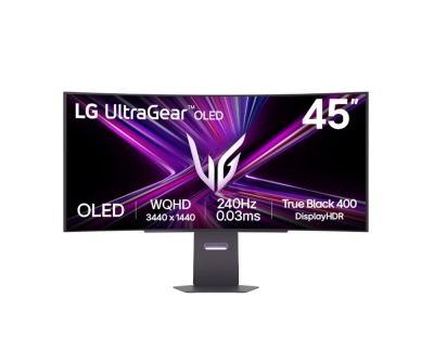 Монитор LG 45GX900A-B - 44.5" UltraGear OLED curved 21:9, 0.03ms, 240Hz, DWQHD (3440x1440), HDR 400