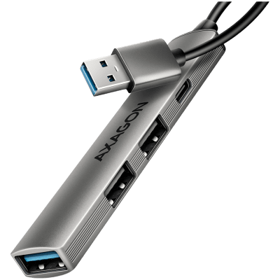 HUE-STA ALU STRIP USB-A 4 port hub