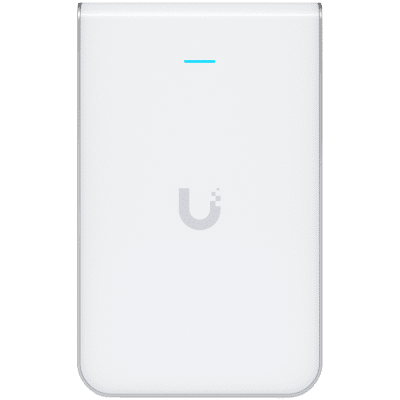 UBIQUITI In-Wall HD; WiFi 5; 6 spatial streams; 90 m² (1,000 ft²) coverage; 200+ connected devices; Powered using PoE/PoE+; (4) GbE ports with (1) PoE output; GbE uplink.