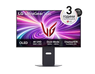 Монитор LG 32GS95UV-B - 31.5" 4K UHD OLED Dual-Mode, 0.03ms (GtG), UHD (3840x 2160), 4K 240Hz, FHD 480Hz, 7Wx2, VRR, HDR 400