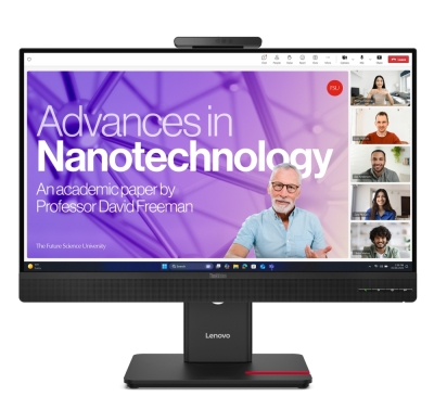 Монитор Lenovo ThinkVision T27QD-4v - 27", IPS, WLED, 2560x1440, 16:9, 4ms, 120Hz, webcam (5MP, IR+RGB), Microphone, 5Wx2
