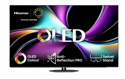 Телевизор Hisense A85Q - 55" 4K UHD OLED Smart TV, 120Hz, 1000 nits, HDMI 2.1, Game Mode Pro, AMD FreeSync Premium, Dolby Vision IQ & Atmos, Bluetooth, Alexa Built-in, Black