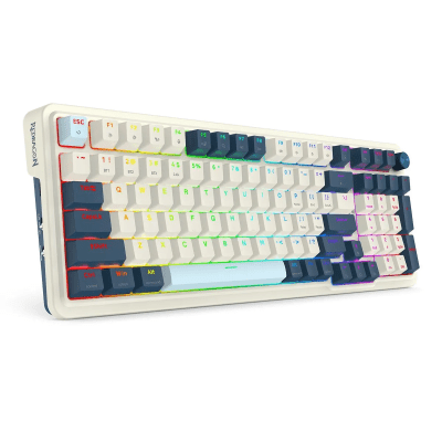 RGB гейминг клавиатура Redragon EISA K686WB-RGB-PRO Red Switch, с кабел и безжична WiFi+BT