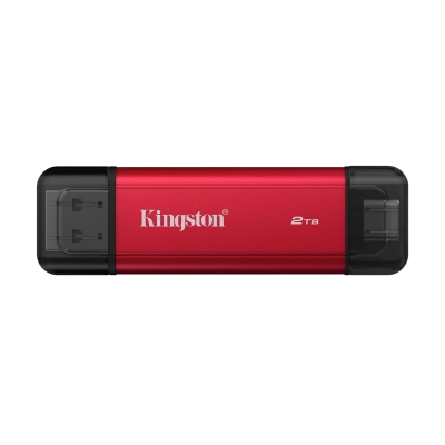 Външен SSD диск Kingston Dual USB-A/C Portable SSD 2TB - Black/Red