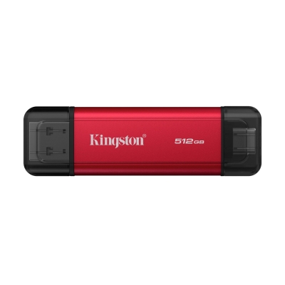Външен SSD диск Kingston Dual USB-A/C Portable SSD 512GB - Black/Red