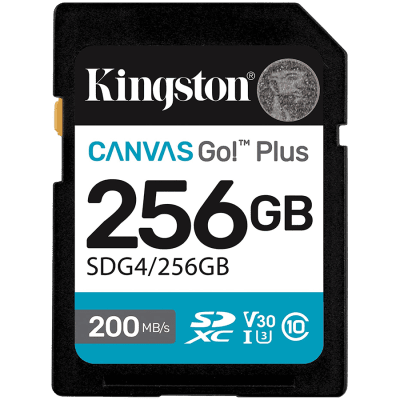 KINGSTON 256GB SDXC Canvas Go Plus Gen4 200MB/s C10 UHS-I U3 V30