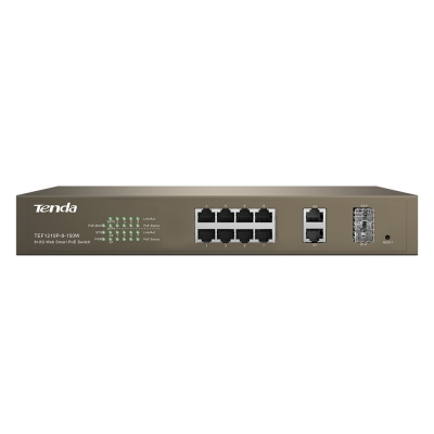Суич TENDA SWITCH TEF1210P 8P POE, TEF1210P-8-1510W