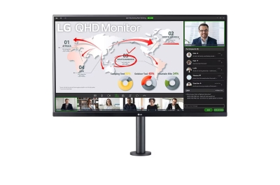 Монитор LG 32QP88NP-B - 32 inch (80.01cm), IPS панел, 75Hz, QHD 2560x1440, 5ms, 350cd/m2, HDMI, DisplayPort, USB-C