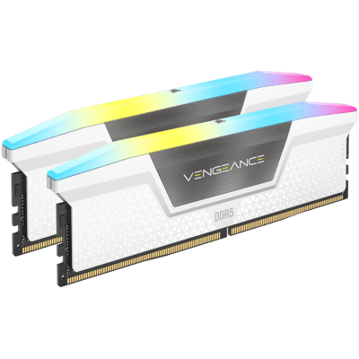 Corsair VENGEANCE RGB DDR5 32GB (2 x 16GB) DDR5 6400 CL36-48-48-104 1.35V XMP & EXPO - White