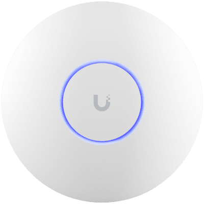 UBIQUITI U6 Long-Range; WiFi 6; 8 spatial streams; 185 m² (2,000 ft²) coverage; 350+ connected devices; Powered using PoE+; GbE uplink.