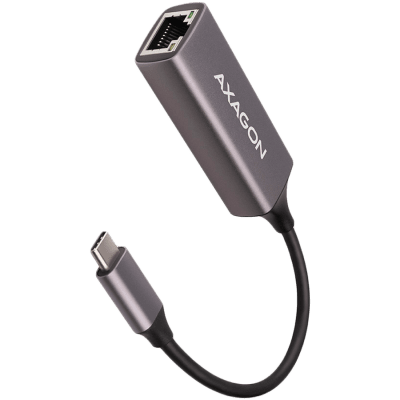 AXAGON ADE-TRC Type-C USB3.2 Gen 1 - Gigabit Ethernet 10/100/1000 Adapter, metal, titan grey