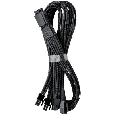 CableMod E-Series Pro ModMesh Sleeved 12VHPWR PCI-e Cable for Super Flower Leadex Platinum / Platinum SE / Titanium / V Gold Pro / V Platinum Pro, EVGA G7 / G6 / G5 / G3 / G2 / P2 / T2 (Black, Nvidia 4000 series, 16-pin to Quad 8-pin, 60cm)