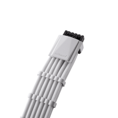 CableMod E-Series Pro ModMesh Sleeved 12VHPWR PCI-e Cable for Super Flower Leadex Platinum / Platinum SE / Titanium / V Gold Pro / V Platinum Pro, EVGA G7 / G6 / G5 / G3 / G2 / P2 / T2 (White, Nvidia 4000 series, 16-pin to Dual 8-pin, 600mm)