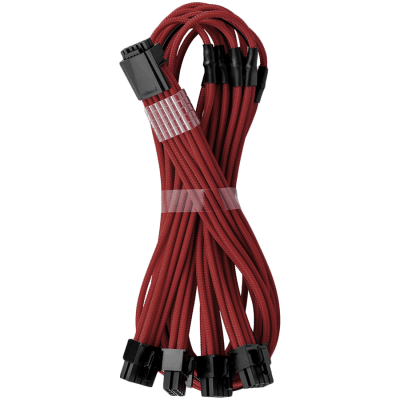 CableMod E-Series Pro ModMesh Sleeved 12VHPWR PCI-e Cable for Super Flower Leadex Platinum / Platinum SE / Titanium / V Gold Pro / V Platinum Pro, EVGA G7 / G6 / G5 / G3 / G2 / P2 / T2 (Blood Red, Nvidia 4000 series, 16-pin to Quad 8-pin, 60cm)