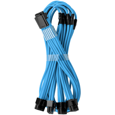 CableMod E-Series Pro ModMesh Sleeved 12VHPWR PCI-e Cable for Super Flower Leadex Platinum / Platinum SE / Titanium / V Gold Pro / V Platinum Pro, EVGA G7 / G6 / G5 / G3 / G2 / P2 / T2 (Light Blue, Nvidia 4000 series, 16-pin to Quad 8-pin, 60cm)