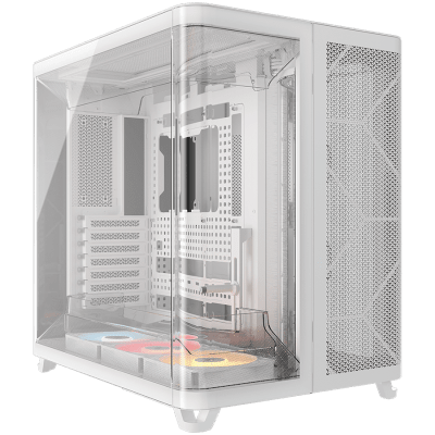 Кутия CORSAIR AIR 5400 RS-R ARGB Tempered Glass, E-ATX, Mid-Tower, White, 3 fans included
