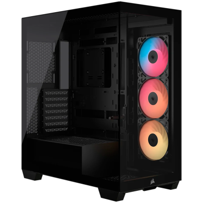 Кутия CORSAIR 3500X RSR ARGB Tempered Glass, E-ATX, Mid-Tower, Black, 3 fans included