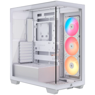 Кутия CORSAIR 3500X RSR ARGB Tempered Glass, E-ATX, Mid-Tower, White, 3 fans included