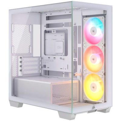 Кутия Corsair 2800X RS-R ARGB Panoramic Glass, mATX, White, 3 fans included