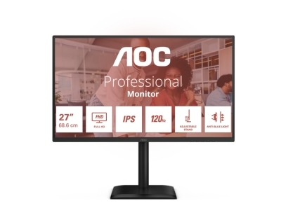 Монитор AOC 27E4U - 27" IPS WLED, 1920x1080@120Hz, 4ms GtG, 2Wx2