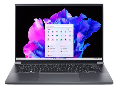Лаптоп Acer Swift X 14, SFX14-71G-75L8 - 14.5" 2.8K OLED (2880x1800) 120Hz, Intel Core i7-13700H, 16GB, 1024GB, RTX 4050 6GB, Win 11 Home