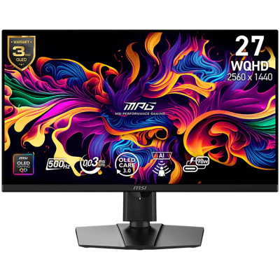 Монитор MSI MPG 271QR QD-OLED X50 - 26.5" 500Hz, WQHD (2560x1440) 16:9, QD-OLED Anti-Reflection, 0.03ms, DisplayHDR True Black 500
