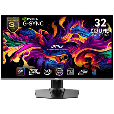 Монитор MSI MPG 321URX QD-OLED - 31.5" 240Hz, UHD (3840x2160) 16:9, QD-OLED Anti-Reflection, 0.03ms, DisplayHDR True Black 400