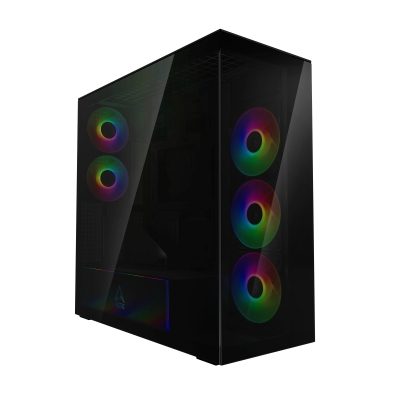 Kутия Arctic Xtender VG, Black, E-ATX - PCIe Gen4 riser + 5 A-RGB Fans included