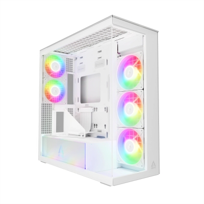 Кутия Arctic Xtender VG, White, E-ATX - PCIe Gen4 riser + 5 A-RGB Fans included