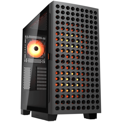 Кутия COUGAR AIRFACE ECO RGB, E-ATX, Mid Tower, Black, 3 fans included
