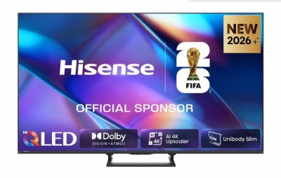 Телевизор Hisense A7S - 55" 4K Ultra HD 3840x2160, Quantum Dot, Light Sensor, HDR 10+, HLG, Dolby Vision, Dolby Atmos, Smart TV