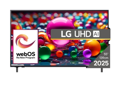 Телевизор LG 55UA74003LB - 55" 4K UltraHD TV 4K (3840x2160), DVB-T2/C/S2, webOS 25 Smart, ThinQ AI, Alpha 7 AI Processor, WiFi