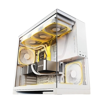 Кутия Geometric Future Model 5 White, E-ATX - 5 x 140 mm aRGB fans included