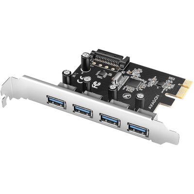 AXAGON PCEU-430RS PCIe card - 4x USB 5Gbps port, SATA power, Renesas PD720201, SP