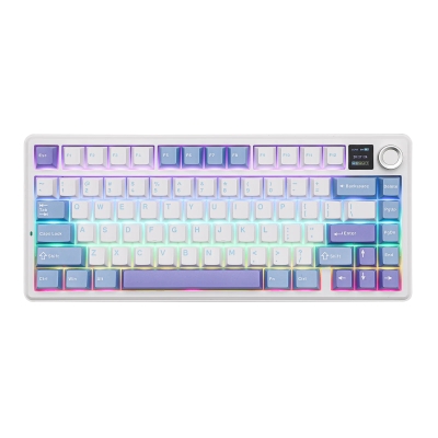 Клавиатура Aula F75 MAX - Reaper Switch [Linear] (English US), White, Blue, Purple, с кабел и безжична WiFi+BT
