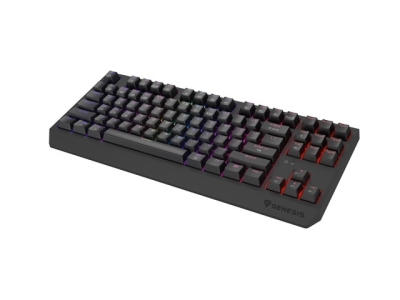 Клавиатура Genesis Gaming Keyboard Thor 230 TKL US Black RGB Mechanical Outemu Silent Lemon, с кабел