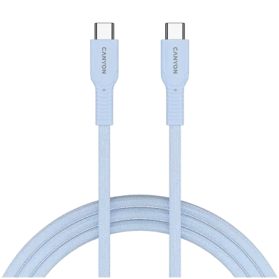 CANYON cable OnWire 60CL C-C 60W COLOR Braided 1m Light Blue