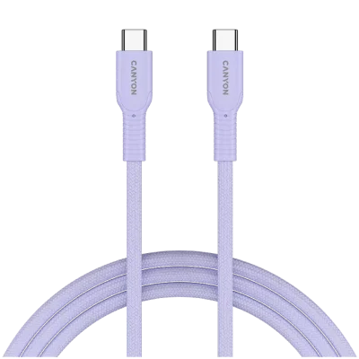 CANYON cable OnWire 60CL C-C 60W COLOR Braided 1m Purple