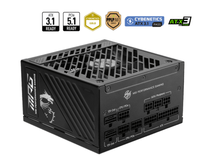 Захранване MSI MPG A850GS PCIE5 850W, 80 PLUS Gold, ATX 3.1