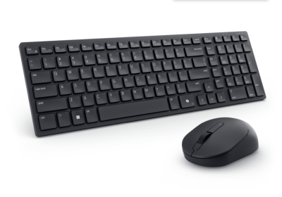 Комплект Dell Pro Compact Silent Keyboard and Mouse - KM555 - US International (QWERTY), безжични WiFi