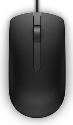 Мишка Dell MS116 Optical Mouse Black Retail, с кабел