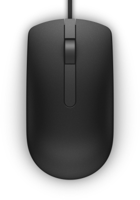 Мишка Dell MS116 Optical Mouse Black, с кабел