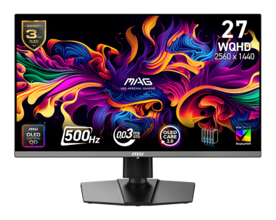 Монитор MSI MAG 272QP QD-OLED X50 - 26.5" 500Hz, WQHD (2560x1440) 16:9, QD-OLED, 0.03ms