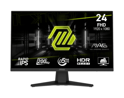Монитор MSI MAG 244F - 23.8" 200Hz, FHD (1920x1080) 16:9, Rapid IPS Anti-glare, 0.5ms