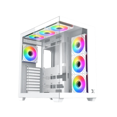 Кутия Xigmatek Aqua V Air Arctic (H23A), ATX, 7 ARGB Fans included