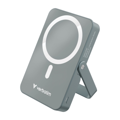 Външна батерия Verbatim Charge 'n' Go Power Bank with Stand Magnetic Wireless 10000mAh Grey