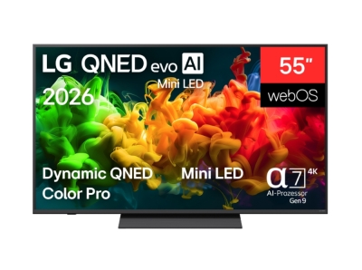 Телевизор LG 55QNED81B3A - 55" 4K QNED MiniLED Smart TV, 3840x2160, DVB-T2/C/S2, Alpha 7 AI Processor, HDR10/HLG, webOS 26 ThinQ