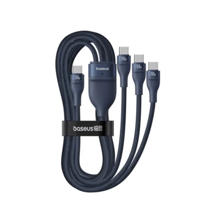 Кабел Baseus Flash Series Type-C към 3x USB-C, 100W, 1.5м  P10377503321-00 - син